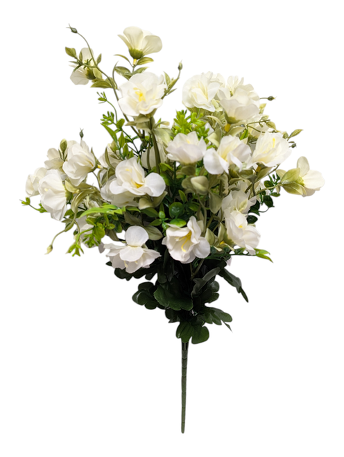 Silk Azalea Bush - Antique Cream