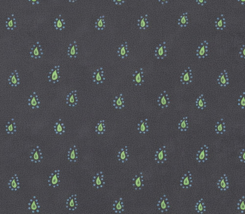 Muted Midnight Rain Drop Paisley Cotton Blender by Susan Winget