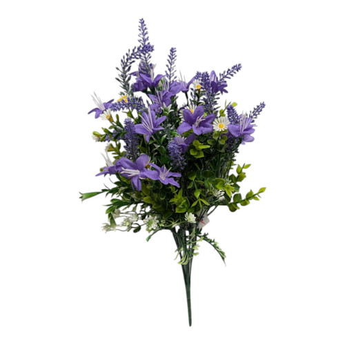 Mixed Wildflower Filler Bush - Purple Lilies, Indigo Lavender & White Daisy Accents