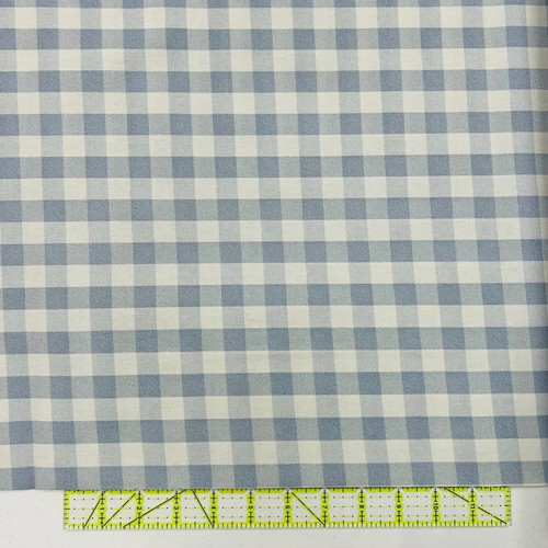 Love Grows Here Farmhouse Cotton Fabric - Blue Gingham
