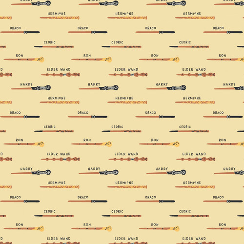 Harry Potter Arts and Crafts Wands: Character Magic in Tan – Camelot Fabrics
