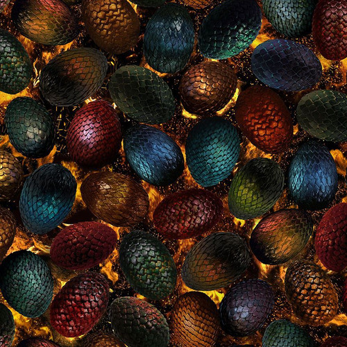 Dragon's Eggs Fabric - Multi - Dragon Fire Collection