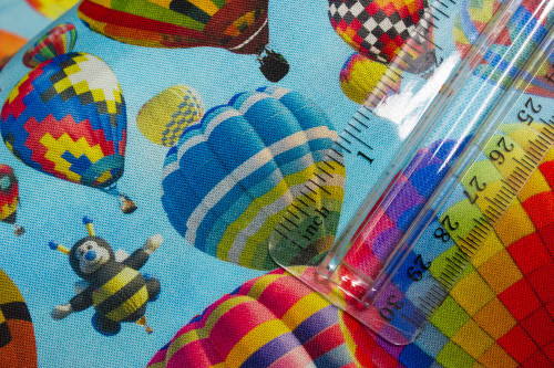 Hot Air Balloons Blue Sky Fabric - Up In The Air by Elizabeth's Studio