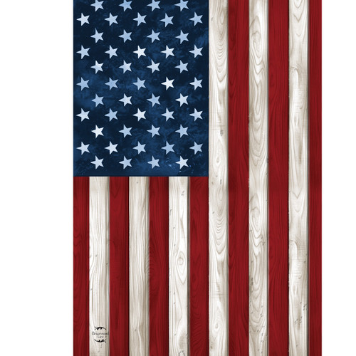 Wood American Flag Rustic Patriotic Garden Flag - 12.5" x 18" - Briarwood Lane
