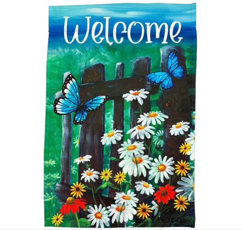 Welcome Flower Garden Flag - 12" x 18"