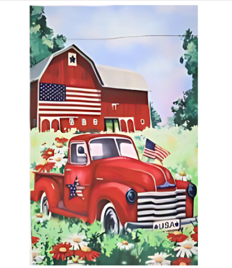 USA Patriotic Truck Garden Flag - 12" x 18"