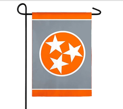 Tennessee Tri-Star Grey Garden Applique Flag - 12.5" x 18"