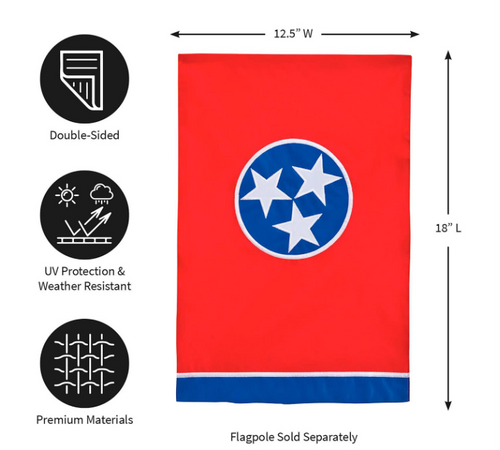 Tennessee State Flag Garden Applique Flag - 12.5" x 18"