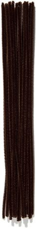 BROWN Premium 25-Count Chenille Stems - 6mm x 12"