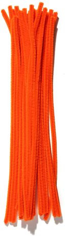 ORANGE Premium 25-Count Chenille Stems - 6mm x 12"