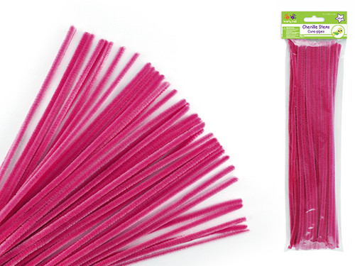 FUSCHIA Premium 40-Count Chenille Stems - 6mm x 12"