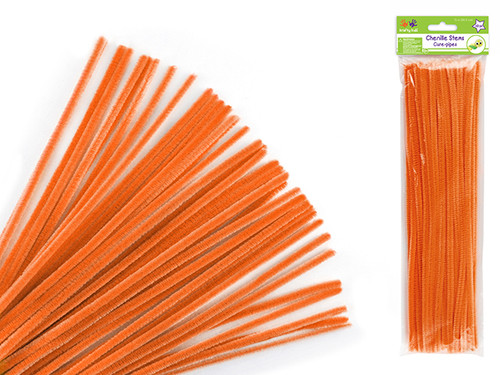ORANGE Premium 40-Count Chenille Stems - 6mm x 12"