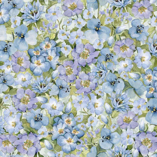 Sweet As Can Bee Watercolor Meadow Packed Floral Fabric by Susan Winget