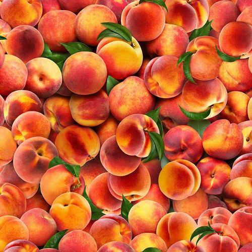 Fresh Fruit Peach Digital Print Cotton Fabric