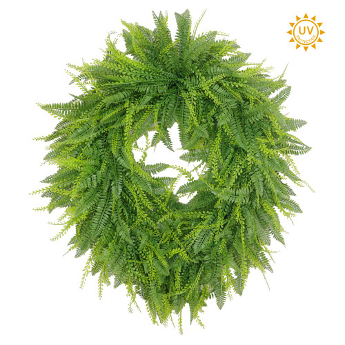 Oval Fern / Bead Grass Mixed Wreath