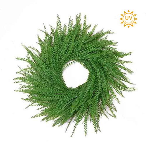 Bead Grass Wreath / Candle Ring 14" UV - Dark Green