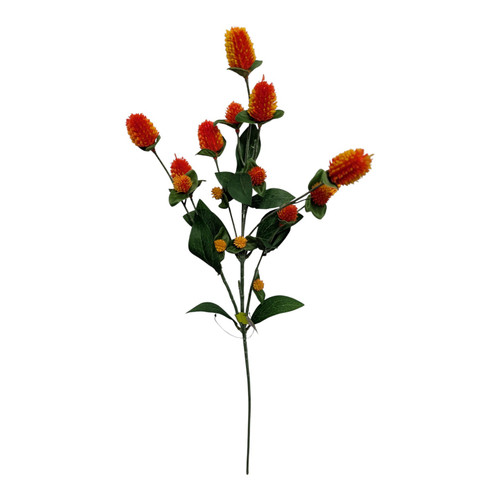 27 " Orange Globosa Clover Wildflower Spray