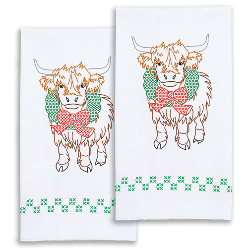 Highland Cow Christmas Decorative Hand Towels