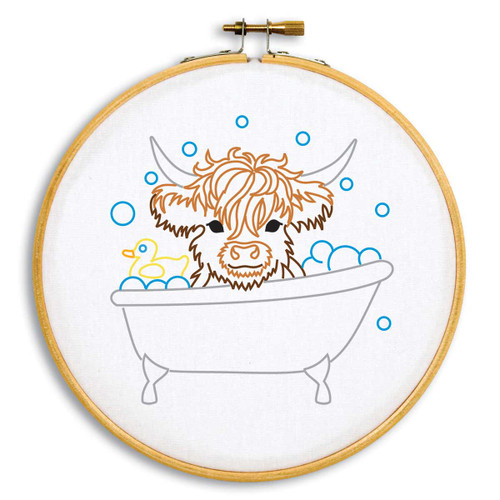 Baby Cow in Tub 6" Hoop Kit