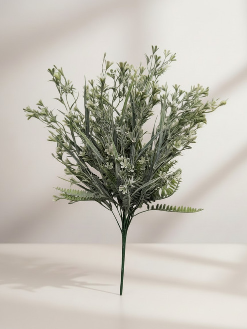 Frosted Mixed Leaves Greenery Bush
