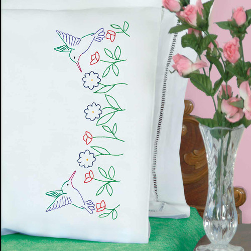 Hummingbirds Perle Edge Pillowcases