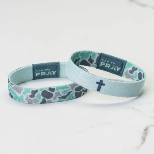 Tap To Pray™ Reversible Wristbands - River Rock Camo - Mint