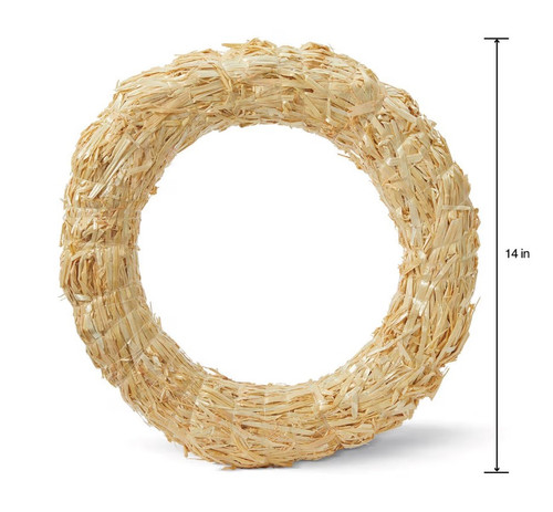 Natural Straw Wreath - 14"