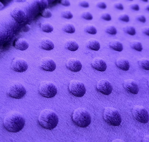 Minky Dot Fabric - 100% Polyester Snuggle Bumps | Super Soft PURPLE