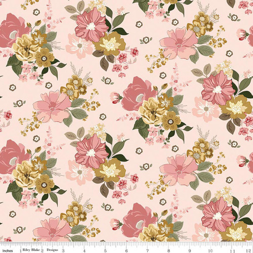 Renew – Main Floral in Pink by Sandy Gervais for Riley Blake Designs