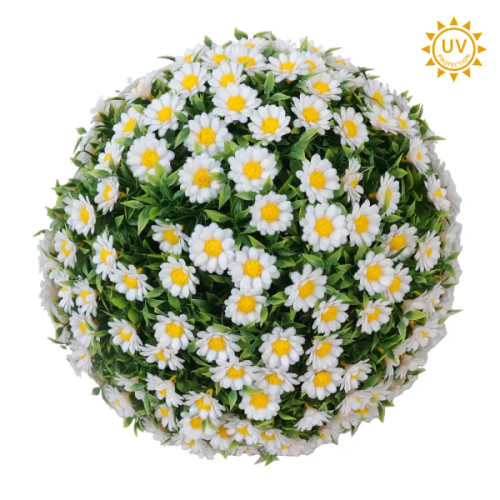 Mini Daisies 12" Topiary Ball with UV Protection