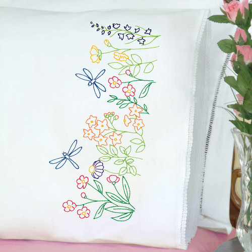 Dragonflies Lace Edge Pillowcases