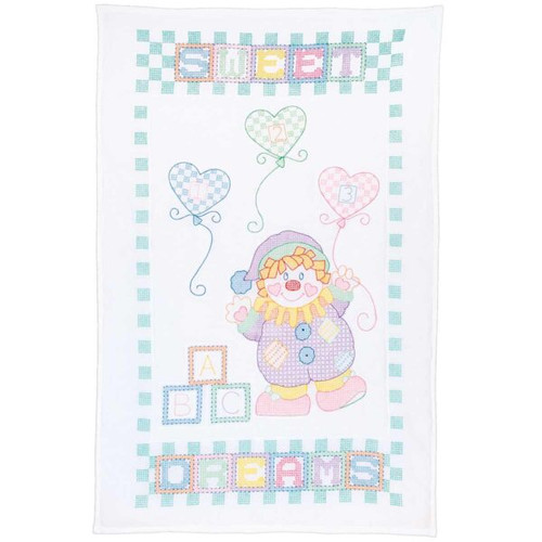 Sweet Dreams Clown Crib Quilt Top