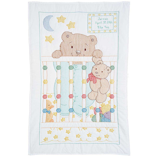 Peek-a-Boo Teddy Crib Quilt Top