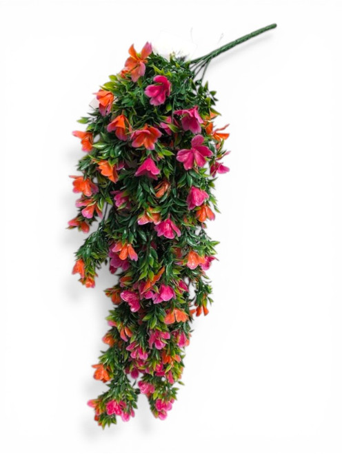 Fuchsia and Sunset Orange Trailing Hanging Bush (29.5") ~ UV Protection