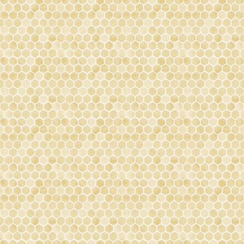 Sweet Honey Bee: Honeycomb Yellow Tone-on-Tone Fabric