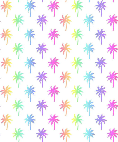 Surfside: Neon Gradient Palm Trees Cotton Fabric