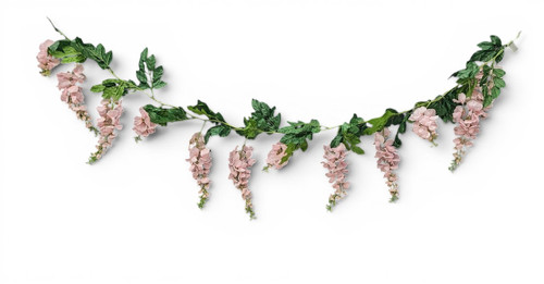 76" Pink Wisteria Garland with Hanging Loops