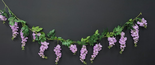 76" Lavender Wisteria Garland with Hanging Loops