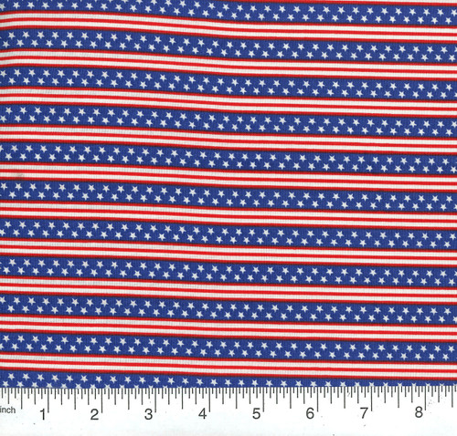 Patriotic Red, White & Blue Stars & Stripes Fabric