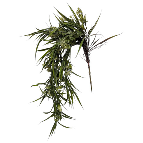 41" Vanilla Hanging Bush with Cream Flowers – Green