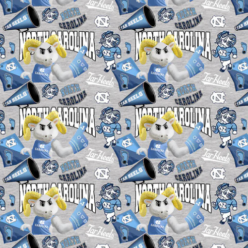 Official Licensed University of North Carolina Collegiate Mascot Cotton Fabric
