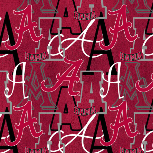 Official Licensed University of Alabama Letters Cotton Fabric