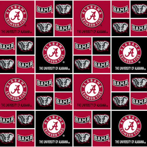 Official Licensed University of Alabama Geometric Cotton Fabric