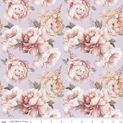 Daybreak on the Prairie Purple Peony Floral Print Riley Blake Cotton Fabric