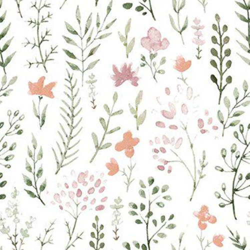 Soft Cotton Flannel: Watercolor Floral Fun Nursery Fabric