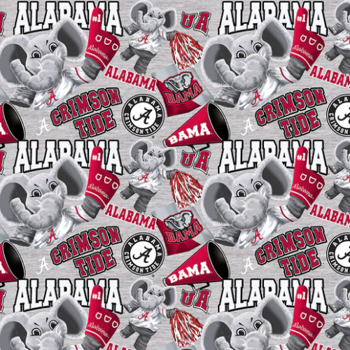 Official Licensed University of Alabama Collegiate Mascot Cotton Fabric