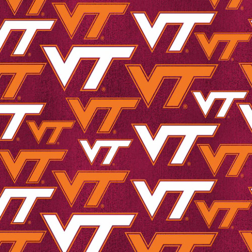 Official Licensed Virginia Tech University Letters Cotton Fabric