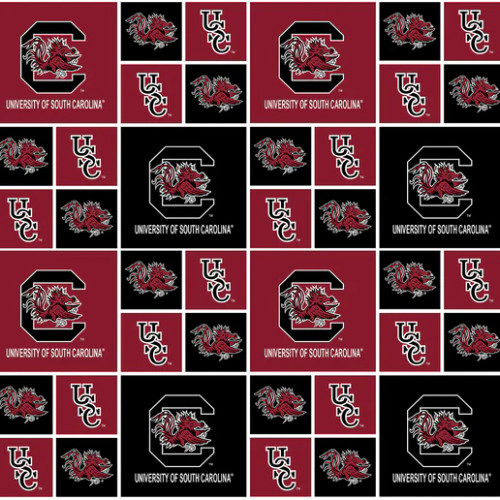 Official Licensed University of South Carolina Geometric Cotton Fabric
