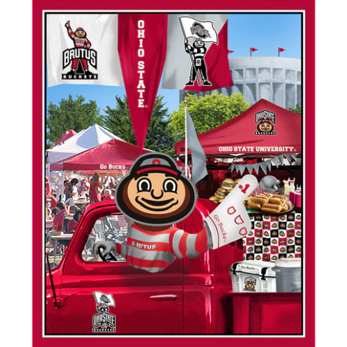 Official Licensed Ohio State University Tailgate Panel Cotton Fabric