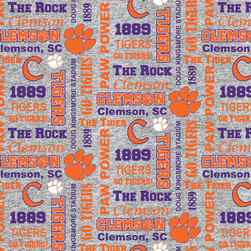 Official Licensed Clemson University Heather Verbiage Fleece